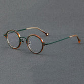 Aston Vintage Acetate Glasses Frame Round Frames Southood Green leopard